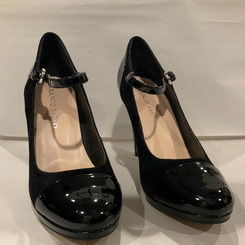 Not for sale Ladies patent and suede heels with ankle strap